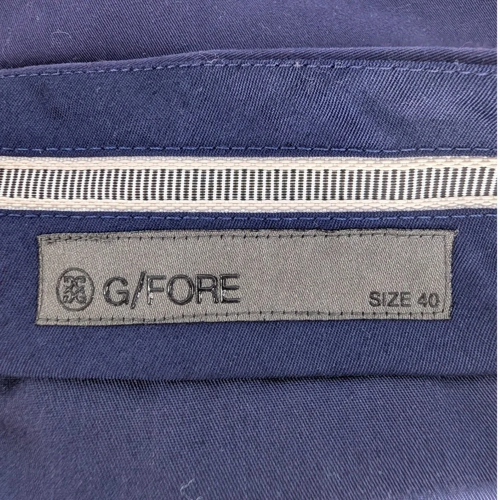 G/FORE‎ Golf Shorts Mens 40 Navy Blue Red Striped Waistband Stretch Performance